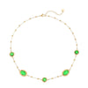 Wholesale Women's Geometric Stainless Steel 18K Electroplated Gemstoneedged Bead Chain Clavicle Chain Jewelry