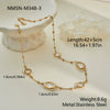 Wholesale Women's Geometric Stainless Steel 18K Electroplated Gemstoneedged Bead Chain Clavicle Chain Jewelry