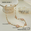 Wholesale Women's Geometric Stainless Steel 18K Electroplated Gemstoneedged Bead Chain Clavicle Chain Jewelry