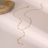 Wholesale Women's Geometric Stainless Steel 18K Electroplated Long Tassel Necklace With Yshaped Regular Chain