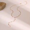 Wholesale Women's Geometric Stainless Steel 18K Electroplated Long Tassel Necklace With Yshaped Regular Chain