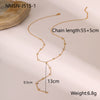 Wholesale Women's Geometric Stainless Steel 18K Electroplated Long Tassel Necklace With Yshaped Regular Chain