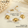 Wholesale Women's Geometric Stainless Steel 18K Electroplated Round Pendant Bracelet In Light Luxury Style