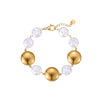 Wholesale Women's Geometric Stainless Steel 18K Electroplated Round Pendant Bracelet In Light Luxury Style