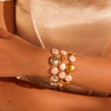 Wholesale Women's Geometric Stainless Steel 18K Electroplated Round Pendant Bracelet In Light Luxury Style