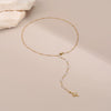 Wholesale Women's Geometric Stainless Steel 18K Electroplated Tassel Necklace