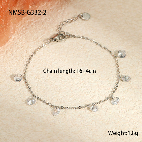 Wholesale Women's Geometric Stainless Steel 18K Electroplated Titanium Steel Bracelet