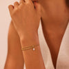 Wholesale Women's Geometric Stainless Steel 18K Electroplated Water Drop Zircon Bracelet