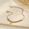 Wholesale Women's Geometric Stainless Steel 18K Electroplated Water Drop Zircon Bracelet