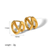 Wholesale Women's Geometric Stainless Steel 18K Gold Color Electroplated Earrings