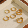 Wholesale Women's Geometric Stainless Steel 18K Gold Color Electroplated Earrings