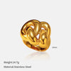 Wholesale Women's Geometric Stainless Steel 18K Gold Electroplated Doublelayer Cross Ring Jewelry