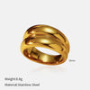 Wholesale Women's Geometric Stainless Steel 18K Gold Electroplated Doublelayer Cross Ring Jewelry