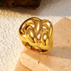 Wholesale Women's Geometric Stainless Steel 18K Gold Electroplated Doublelayer Cross Ring Jewelry
