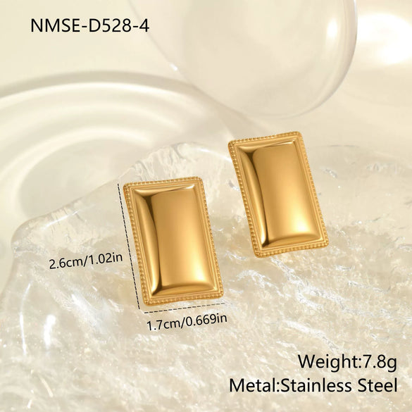 Wholesale Women's Geometric Stainless Steel 18K Gold Electroplated Earrings Highend Fashion Jewelry