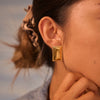 Wholesale Women's Geometric Stainless Steel 18K Gold Electroplated Earrings Highend Fashion Jewelry