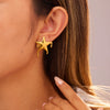 Wholesale Women's Geometric Stainless Steel 18K Gold Electroplated Earrings Jewelry