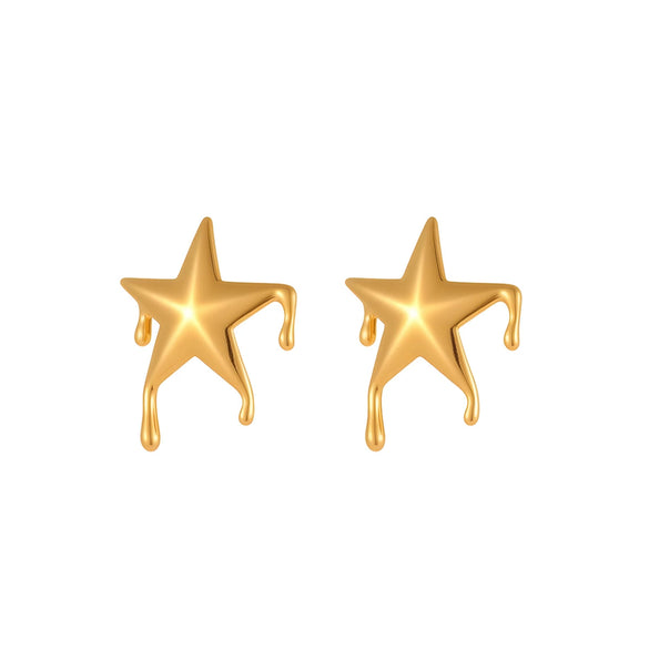 Wholesale Women's Geometric Stainless Steel 18K Gold Electroplated Earrings Jewelry