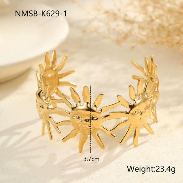 Wholesale Women's Geometric Stainless Steel 18K Gold Electroplated Fashion Bracelet