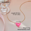 Wholesale Women's Geometric Stainless Steel 18K Gold Electroplated Heart Pendant Necklace Jewelry