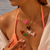 Wholesale Women's Geometric Stainless Steel 18K Gold Electroplated Heart Pendant Necklace Jewelry