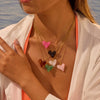 Wholesale Women's Geometric Stainless Steel 18K Gold Electroplated Heart Pendant Necklace Jewelry