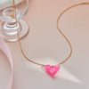 Wholesale Women's Geometric Stainless Steel 18K Gold Electroplated Heart Pendant Necklace Jewelry