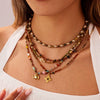 Wholesale Women's Geometric Stainless Steel 18K Gold Electroplated Necklace Pendant