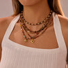 Wholesale Women's Geometric Stainless Steel 18K Gold Electroplated Necklace Pendant