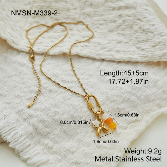 Wholesale Women's Geometric Stainless Steel 18K Gold Electroplated Pendant Necklace