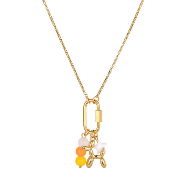 Wholesale Women's Geometric Stainless Steel 18K Gold Electroplated Pendant Necklace