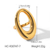 Wholesale Women's Geometric Stainless Steel 18K Gold Electroplated Ring Jewelry