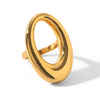 Wholesale Women's Geometric Stainless Steel 18K Gold Electroplated Ring Jewelry
