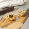 Wholesale Women's Geometric Stainless Steel 18K Gold Electroplated Ring Jewelry