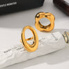Wholesale Women's Geometric Stainless Steel 18K Gold Electroplated Ring Jewelry