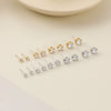 Wholesale Women's Geometric Stainless Steel 18K Gold Electroplated Round Zircon Earrings