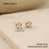 Wholesale Women's Geometric Stainless Steel 18K Gold Electroplated Round Zircon Earrings