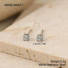 Wholesale Women's Geometric Stainless Steel 18K Gold Electroplated Round Zircon Earrings