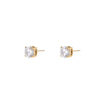 Wholesale Women's Geometric Stainless Steel 18K Gold Electroplated Round Zircon Earrings