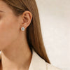 Wholesale Women's Geometric Stainless Steel 18K Gold Electroplated Round Zircon Earrings