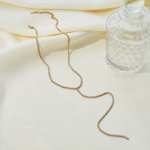 Wholesale Women's Geometric Stainless Steel 18K Gold Electroplated Stackable Necklace And Bracelet Set