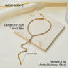 Wholesale Women's Geometric Stainless Steel 18K Gold Electroplated Stackable Necklace And Bracelet Set
