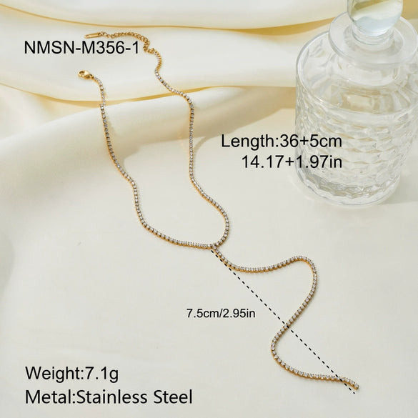 Wholesale Women's Geometric Stainless Steel 18K Gold Electroplated Stackable Necklace And Bracelet Set