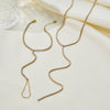 Wholesale Women's Geometric Stainless Steel 18K Gold Electroplated Stackable Necklace And Bracelet Set