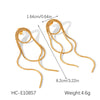 Wholesale Women's Geometric Stainless Steel 18K Gold Electroplated Tassel Long Earrings Jewelry