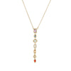 Wholesale Women's Geometric Stainless Steel 18K Gold Electroplated Vertical Bar Necklace Vintage Multi Shaped Splicing Style