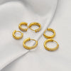 Wholesale Women's Geometric Stainless Steel 18K Gold Plain Hoop Earrings With Diamonds And Electroplating