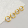 Wholesale Women's Geometric Stainless Steel 18K Gold Plain Hoop Earrings With Diamonds And Electroplating