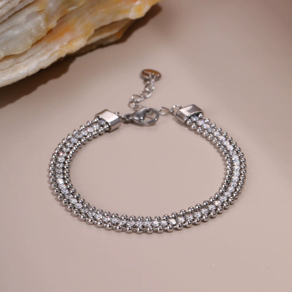 Wholesale Women's Geometric Stainless Steel 18K Gold Plated Bracelet Normcore Design Hand Jewelry