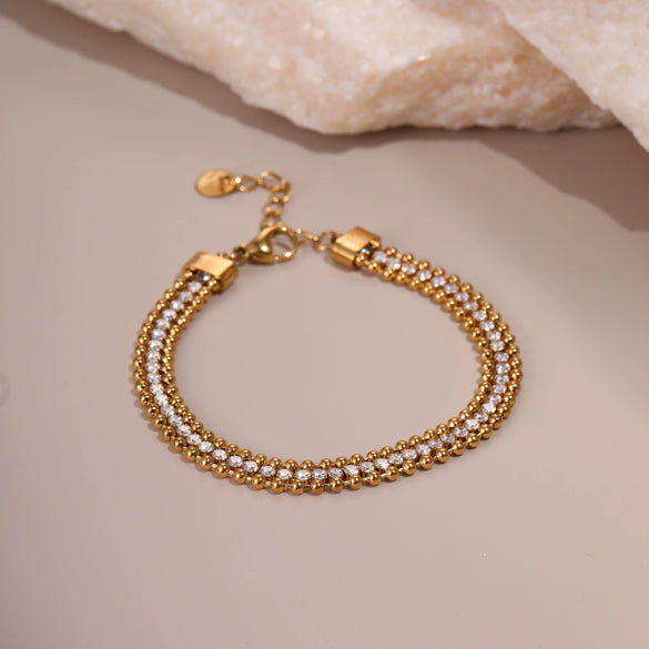 Wholesale Women's Geometric Stainless Steel 18K Gold Plated Bracelet Normcore Design Hand Jewelry